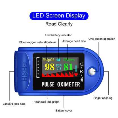 Fingertip Pulse Oximeter – Portable Blood Oxygen & Heart Rate Monitor with OLED Display for Home & Family Use