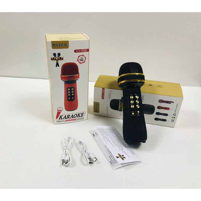 2-in-1 Wireless Bluetooth Microphone & Speaker – Voice Changer, Karaoke Mic with Echo & LED