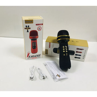 2-in-1 Wireless Bluetooth Microphone & Speaker – Voice Changer, Karaoke Mic with Echo & LED