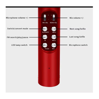 WS1816 High-Quality Wireless Karaoke Microphone with LED Lights – Bluetooth Handheld Speaker Mic