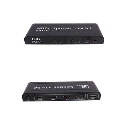 HDTV 1×4 HDMI Splitter – 4K UHD 3D Support, 1 Input to 4 Outputs, High-Performance Signal Distributor