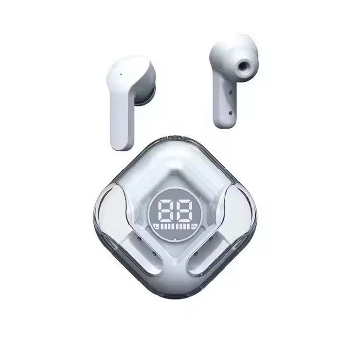 Earpods Transparent Bluetooth Wireless Earphones – HiFi Sound, LED Display