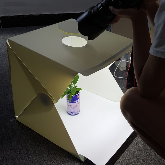40×40CM LED Photo Softbox Lightbox – Portable Studio Tent with 2 LED Panels & 6 Color Backdrops