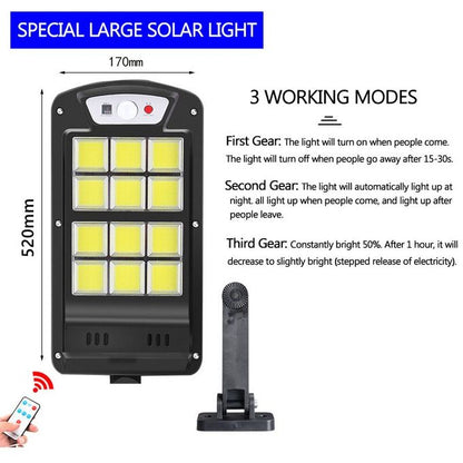 Solar Light 1800W – 240 COB LED Outdoor Motion Sensor Lamp with Remote Control