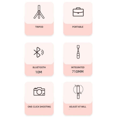 Portable Bluetooth Selfie Stick – Retractable Multifunctional Phone Holder (710mm Extendable)