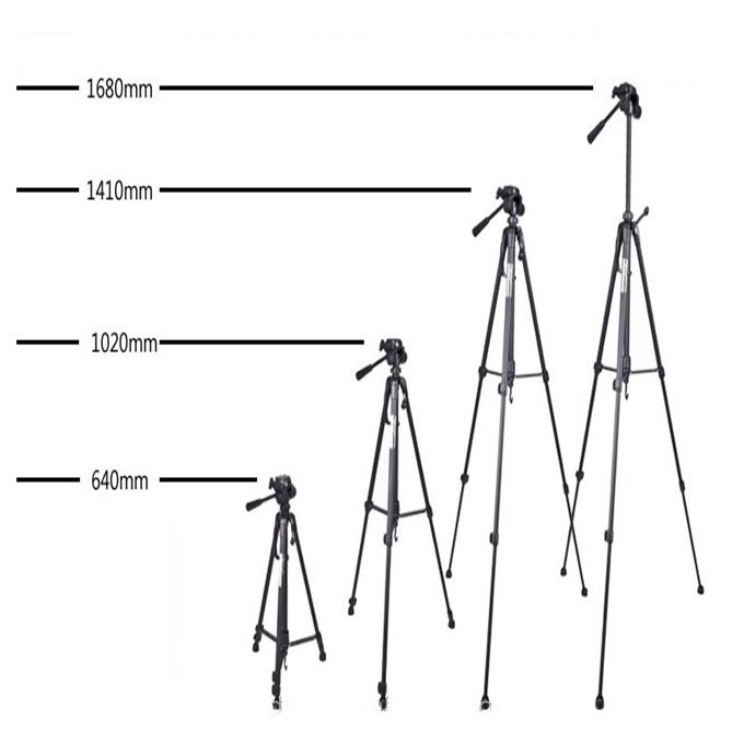 Weifeng WF-3560 Professional Tripod Stand for DSLR/SLR Camera & Phone – Height 168cm