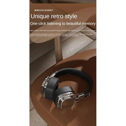 Retro Classic Over-Ear Bluetooth 5.3 Headphones – Studio Stereo Wireless Headset with Touch Control & Type-C Charging