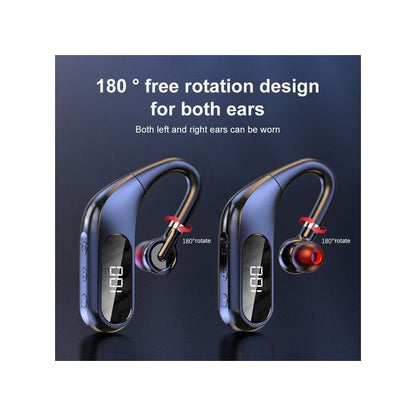 Wireless Bluetooth Earhook Headset with LED Power Display – Sports Earphone 300mAh Battery