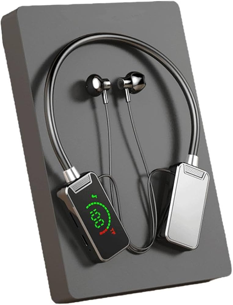 Bluetooth 5.4 Neckband Wireless Headset – TF Card MP3 Playback, LED Display & Hi-Fi Sound