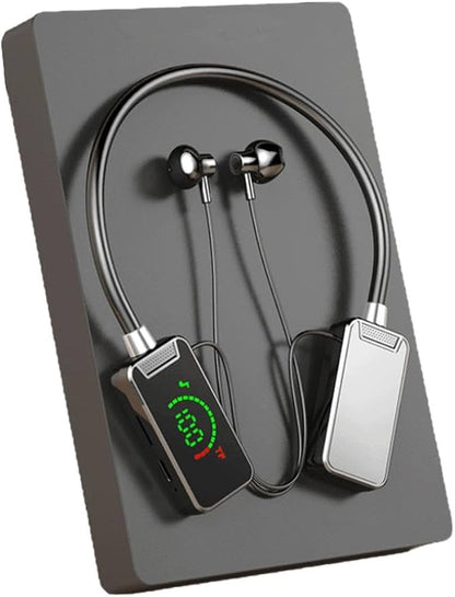 Bluetooth 5.4 Neckband Wireless Headset – TF Card MP3 Playback, LED Display & Hi-Fi Sound