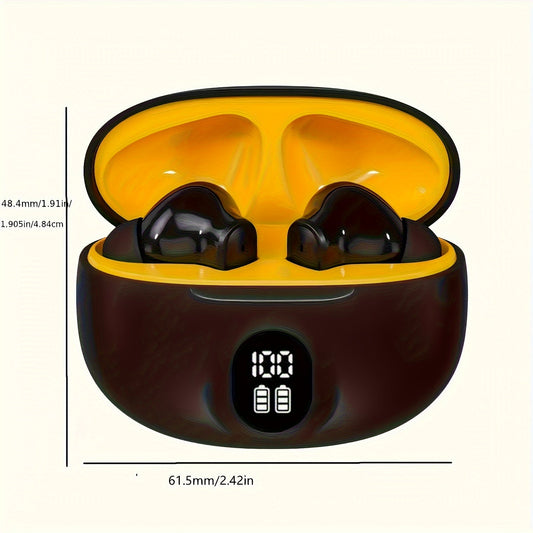 Wireless Bluetooth Earbuds – In-Ear Headphones with LED Display, Deep Bass & 45° Ergonomic Fit