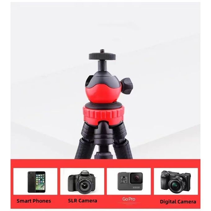 Flexible Octopus Tripod Stand with 360° Ball Head & Universal Phone Holder – 30CM