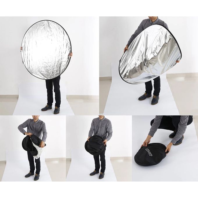 110 cm 5-in-1 Collapsible Photography Reflector – Portable Light Diffuser for Studio & Outdoor Shoots