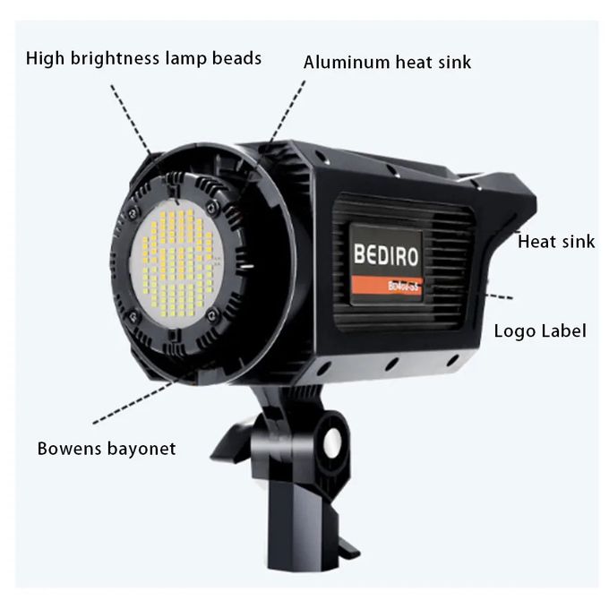 65CM Spherical Bowens Softbox with 400W LED Light + 2M Strong Stand for Film-Making & Video Shoots