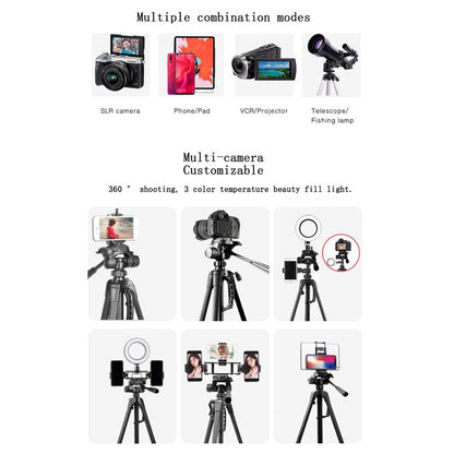 Weifeng WF-3560 Professional Tripod Stand for DSLR/SLR Camera & Phone – Height 168cm