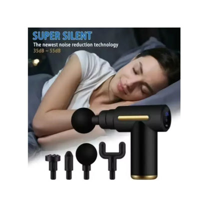 USB Mini Massage Gun – Fascia Muscle Relaxation Gun, Deep Tissue Vibration Therapy, 4 Heads
