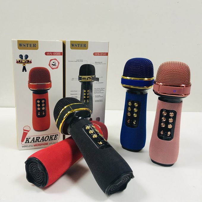 2-in-1 Wireless Bluetooth Microphone & Speaker – Voice Changer, Karaoke Mic with Echo & LED