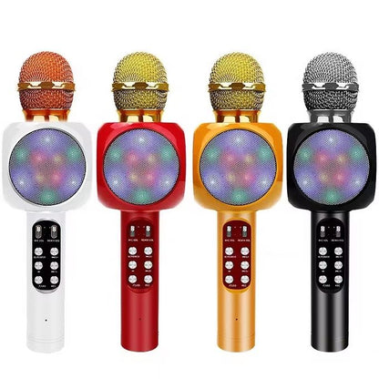 WS1816 High-Quality Wireless Karaoke Microphone with LED Lights – Bluetooth Handheld Speaker Mic