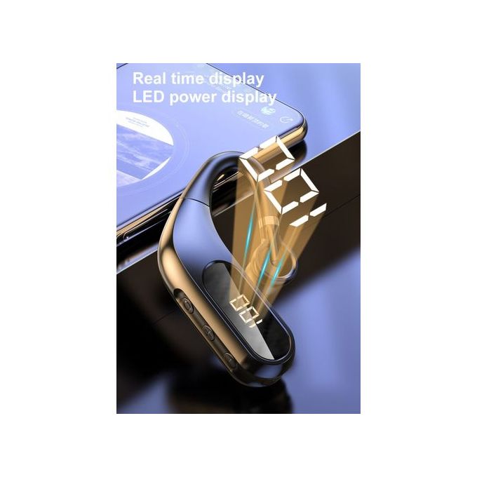 Wireless Bluetooth Earhook Headset with LED Power Display – Sports Earphone 300mAh Battery