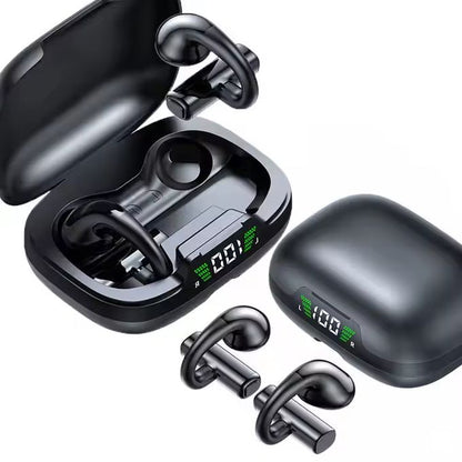 Wireless Earbuds – Clip-On Bluetooth Headphones with LED Display & Hi-Fi Bass