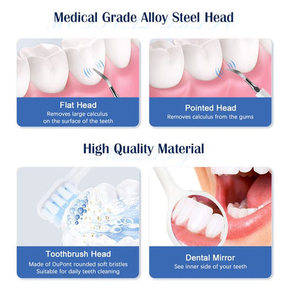 Electric Tooth Brush – Sonic Dental Cleaning Tartar Scraper Kit with Multiple Heads (HM-Y268)