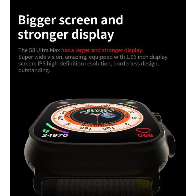 ULTRA Smart Watch – 7-in-1 Strap Combo with 2.01-Inch Display, Fitness Tracker & Wireless Charger