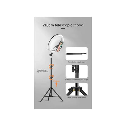 12-Inch LED Ring Light with 2M Adjustable Tripod Stand – 3 Light Modes & Phone Holder