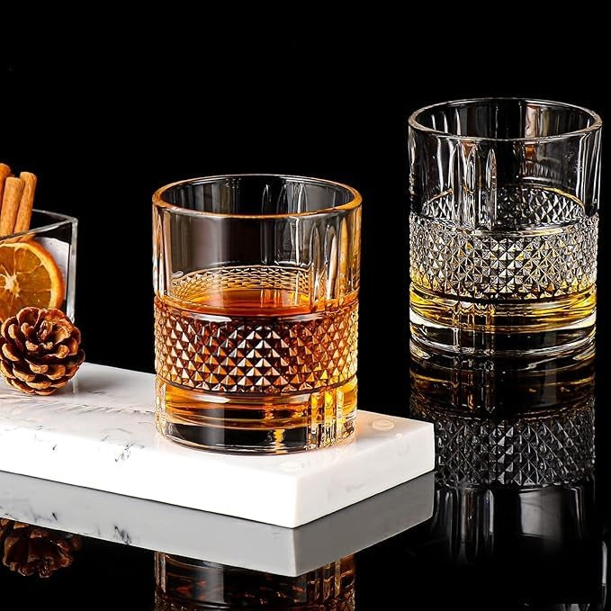 Whisky Glasses, Old Fashioned Whiskey Glasses, Set of 4 Whisky Glasses, Whisky Gifts for Men, Scotch Lovers