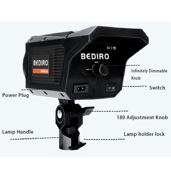 65CM Spherical Bowens Softbox with 400W LED Light + 2M Strong Stand for Film-Making & Video Shoots