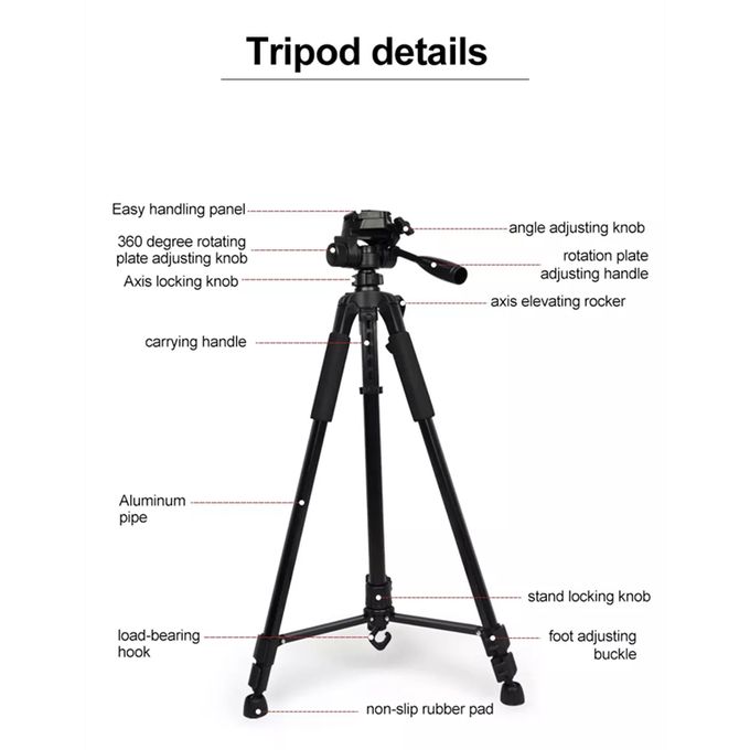 168 CM Adjustable Tripod Stand for Phone & Camera – 360° Photography & Live Streaming Stand