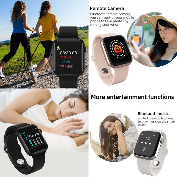 T500+ MAX Smart Watch – Full Touch Screen Fitness Tracker with Notifications & Sports Mode