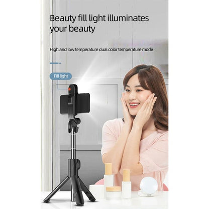 7.5-Inch Dual Ring Light with Adjustable Selfie Stick – Portable LED Beauty Lamp for Live Streaming & Photography
