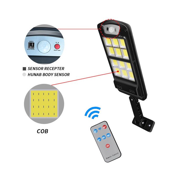 Solar Light 1800W – 240 COB LED Outdoor Motion Sensor Lamp with Remote Control