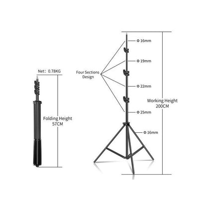 10-Inch LED Ring Light with 2M Adjustable Tripod Stand & Bluetooth Remote