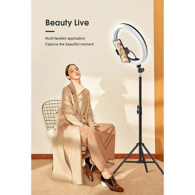 12-Inch LED Ring Light with 2 M Adjustable Tripod Stand & Bluetooth Remote
