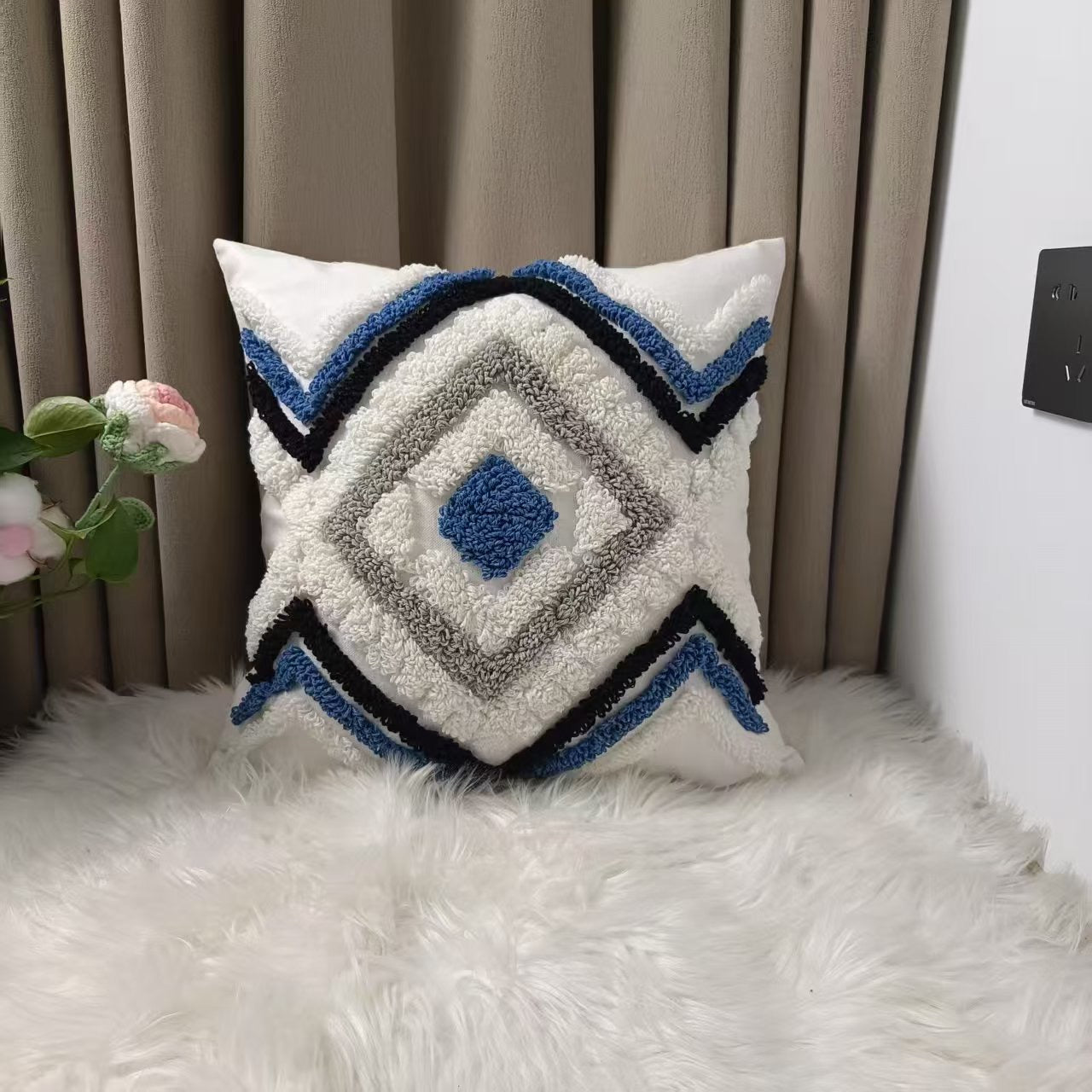 Tufted Boho Vintage Cotton Pillow Cover