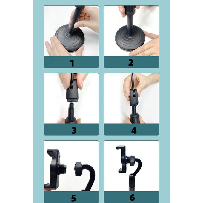 Heavy-Base Retractable Mobile Phone Holder 360° Adjustable Desk Stand