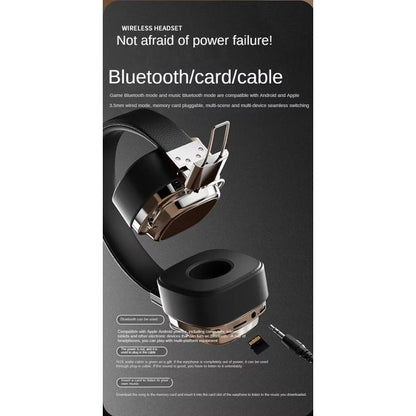 Retro Classic Over-Ear Bluetooth 5.3 Headphones – Studio Stereo Wireless Headset with Touch Control & Type-C Charging