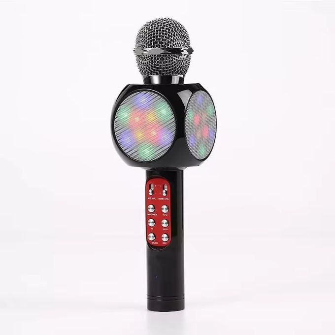 WS1816 High-Quality Wireless Karaoke Microphone with LED Lights – Bluetooth Handheld Speaker Mic