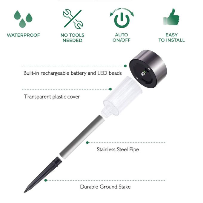 12 Pack Solar Garden Lights – Outdoor Waterproof LED Pathway Lamps for Lawn, Patio & Yard