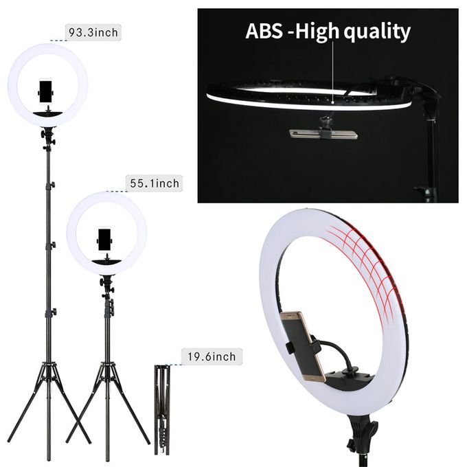 18-Inch 55W LED Ring Light with 7ft Tripod Stand + Remote Control