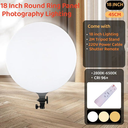 18-Inch Round Fill Lamp Light with Remote & Heavy Tripod Stand – Professional Photography Lighting
