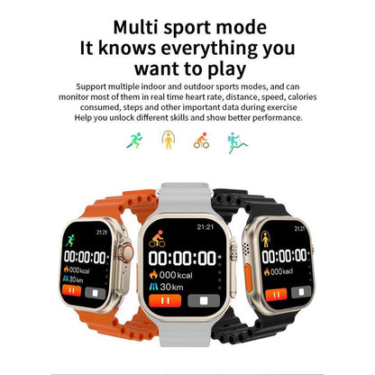 ULTRA Smart Watch – 7-in-1 Strap Combo with 2.01-Inch Display, Fitness Tracker & Wireless Charger