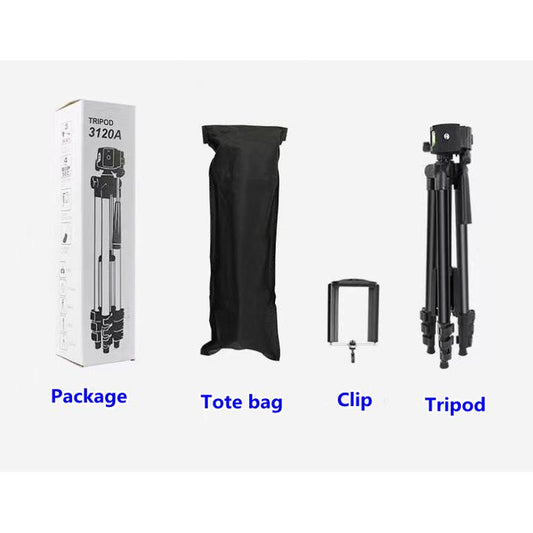 3120 Adjustable Phone & Camera Tripod Stand with Universal Clip Holder