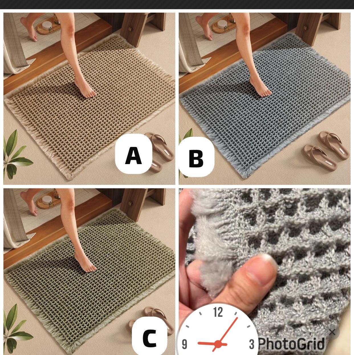 Minimalist Waffle Bathroom Door Mat