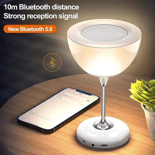 Novel Wine Glass Bedside Lamp with 6-Color Atmospheric Lights