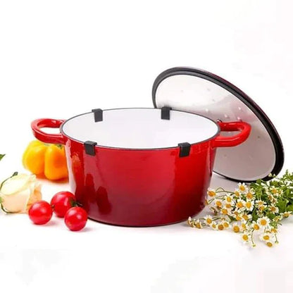 9-Piece Enamel Cast Iron Cooking Pot Set Durable Heavy Duty Cookware with Lids