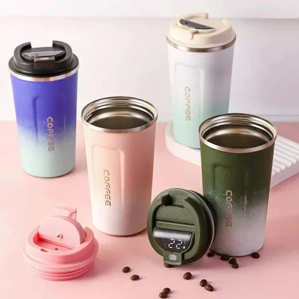 Thermos Coffee Travel Mugs with Temperature display vacuum flask