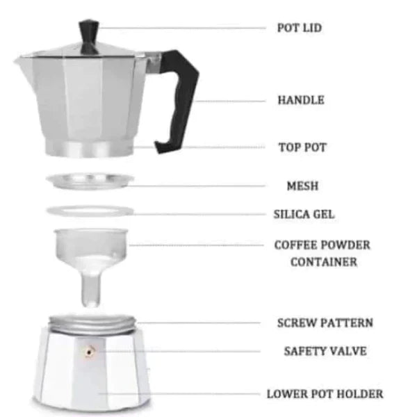 450Ml Aluminium mocha/coffee maker pot