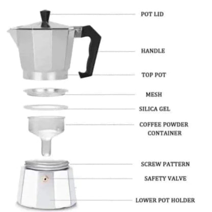 450Ml Aluminium mocha/coffee maker pot